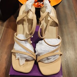 Ollio Tan Strappy Heels